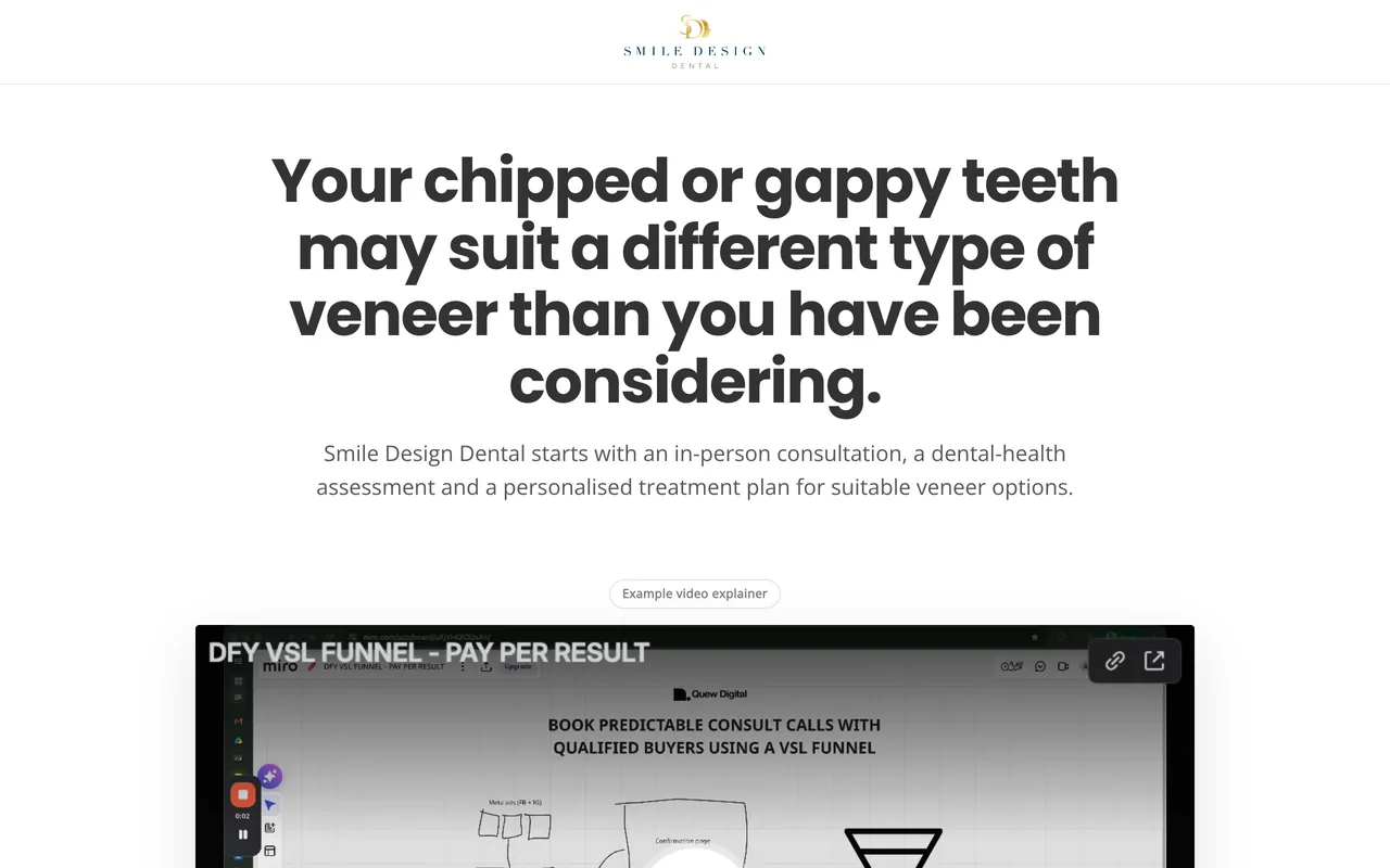 Landing page preview